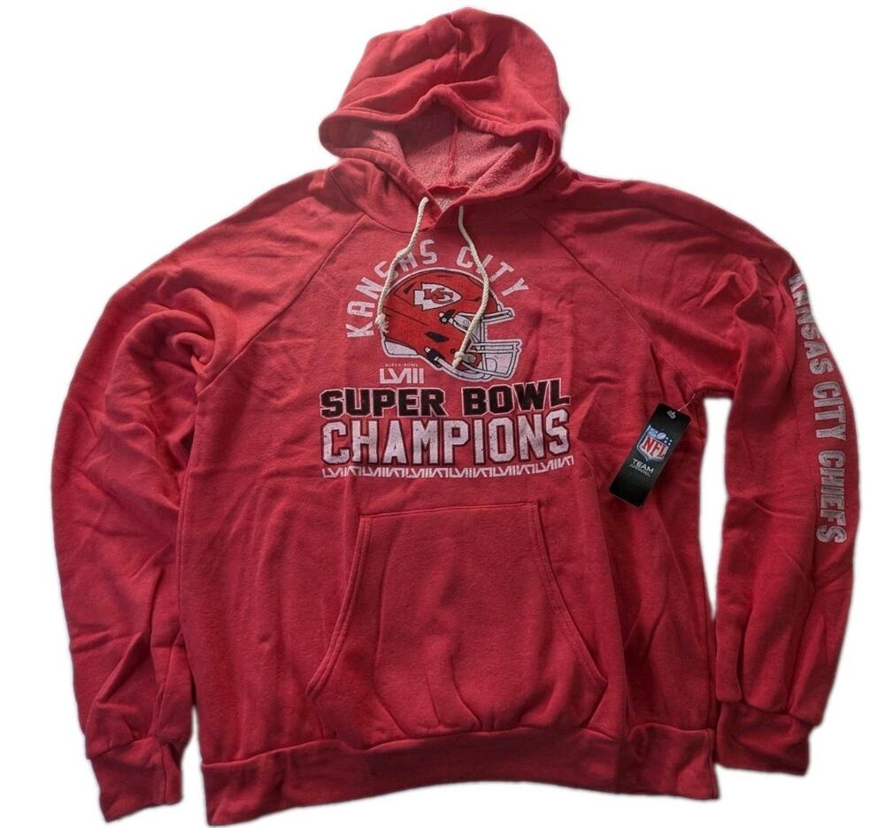 Majestic Threads Kansas City Chiefs Mens Large Super Bowl LVIII Champions Hoodie